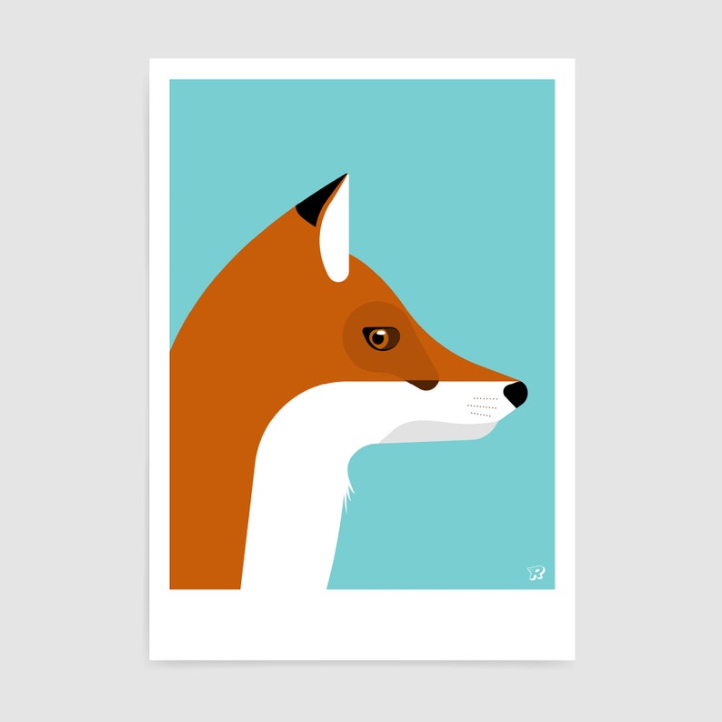 Fox art print for nursery / Gift for animal lover image 4