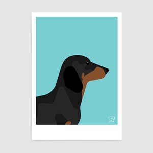 Wiener dog print / Dachshund art / Gift for a Sausage Dog lover / Dog poster present image 5