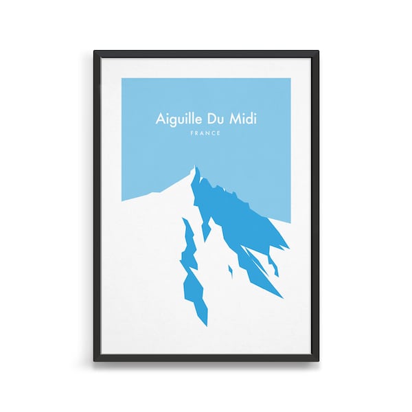 Aiguille Du Midi art print / French Alps mountain poster / Ski chalet decor