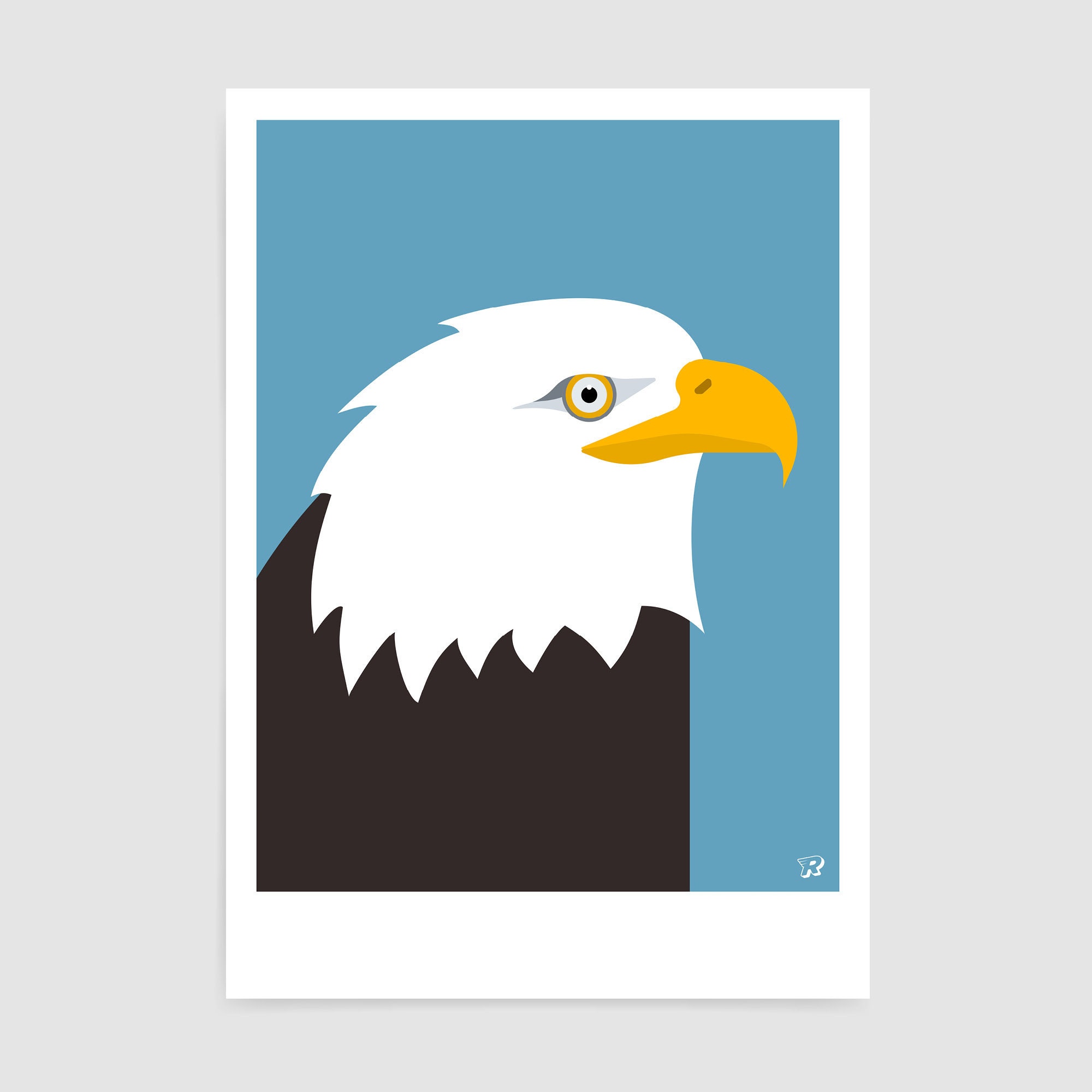 Bald Eagle Art Print / Wild Bird Poster for a Modern Decor / American ...