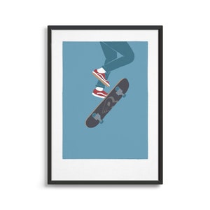 Skateboard poster / Skateboarding art print / Gift for skateboarder
