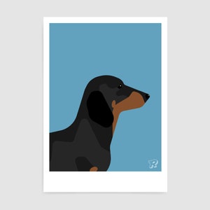 Wiener dog print / Dachshund art / Gift for a Sausage Dog lover / Dog poster present image 6