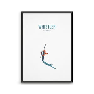 Personalisiertes Ski Poster / Minimal Ski Kunst / Ski Dekor