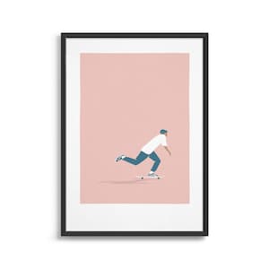 Pôster de skate / impressão artística Minimal Skateboarding