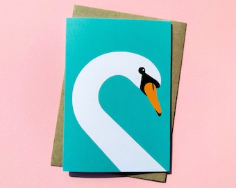 Swan greeting card / Blank card for any occasion