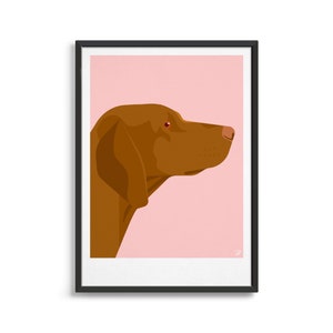 Vizsla poster / Dog art print / Anniversary gift for best friend / Bedroom wall art