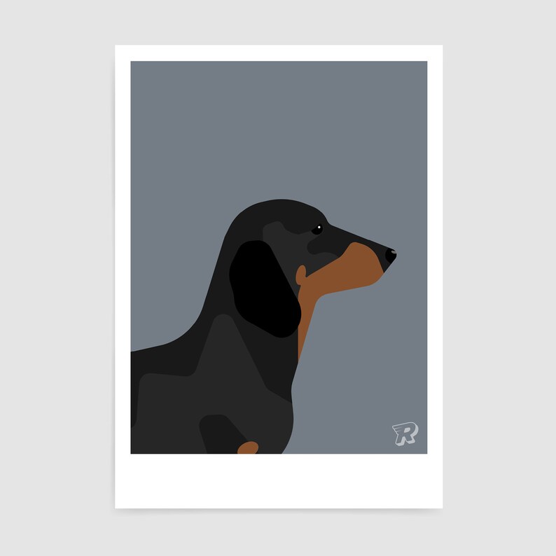 Wiener dog print / Dachshund art / Gift for a Sausage Dog lover / Dog poster present image 3