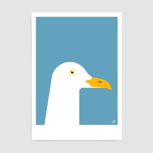 Seagull Print / Coastal Wall Art / Nautical Nursery Artwork / Seaside ...