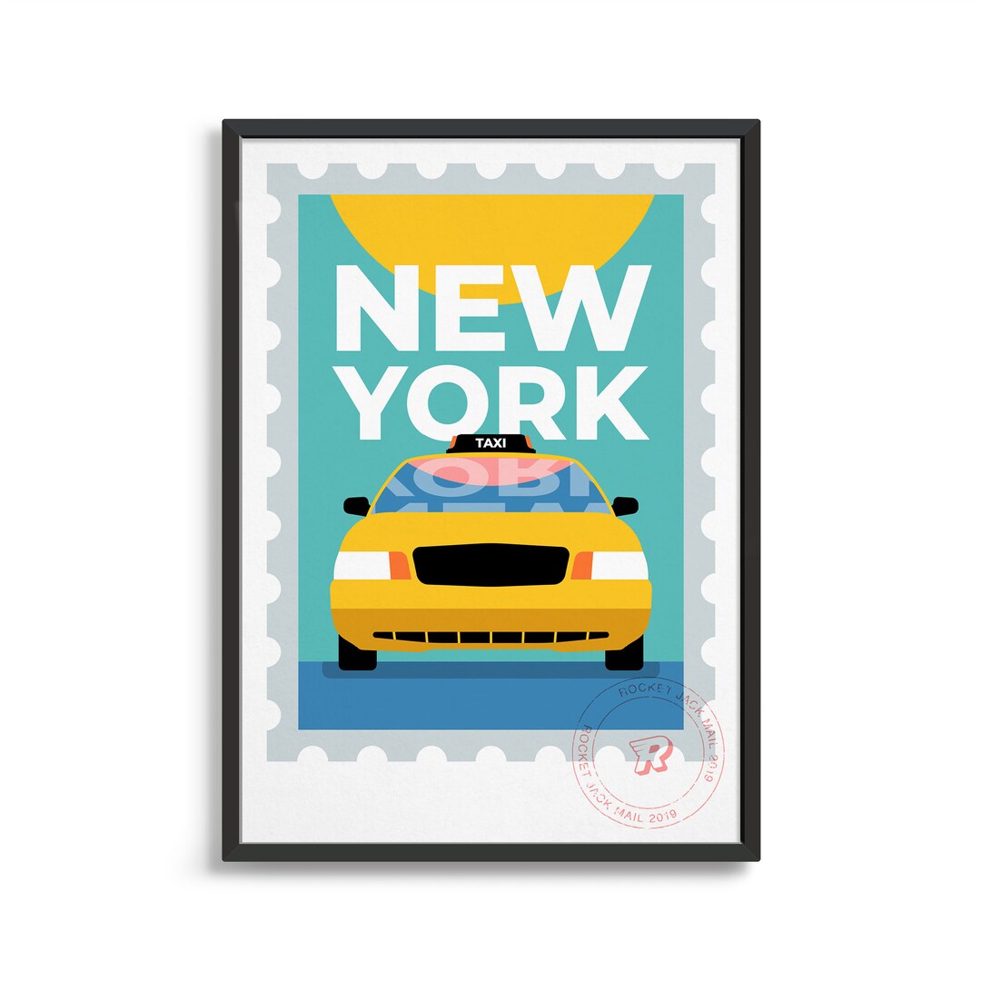 New York City Travel Poster / Modern Vintage Art Print / Custom London ...