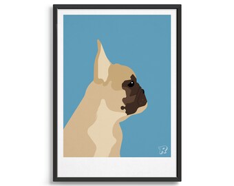 French Bulldog art print / Dog gift ideas for him / Dog poster