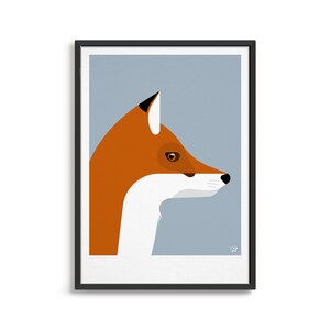 Fox art print for nursery / Gift for animal lover image 1