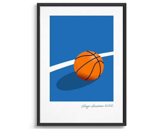 Personalised Basketball poster / Custom sport print / Gift for Fathers day