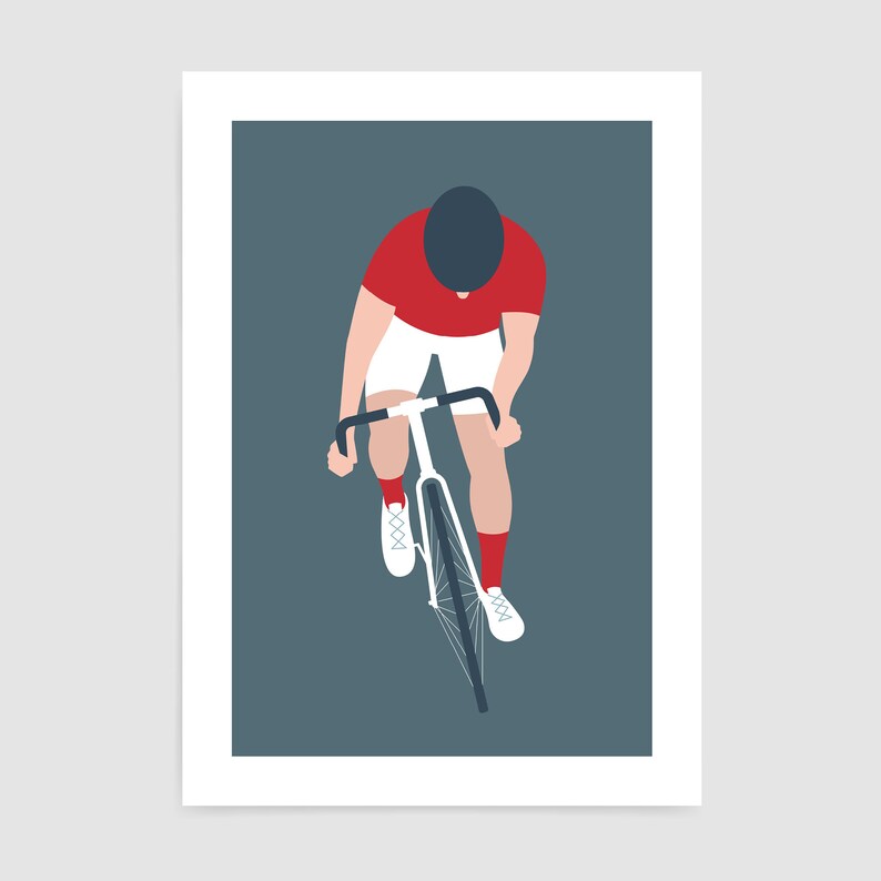 Cycling art print / Modern bicycle poster / Gift ideas for cyclist image 3
