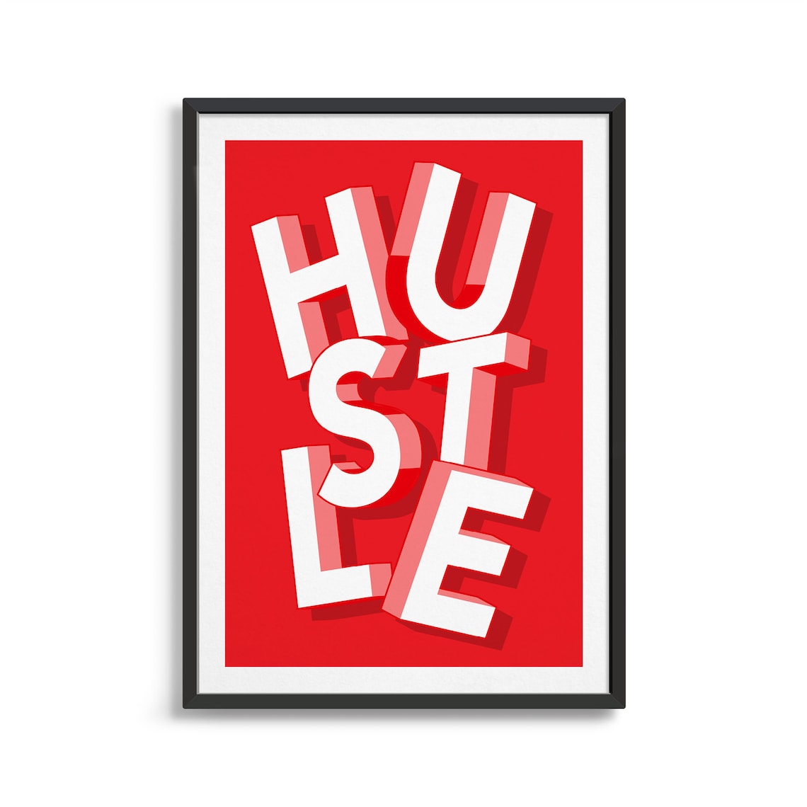 Hustle Typography Poster / Wall Art Gift Ideas for a Modern Etsy