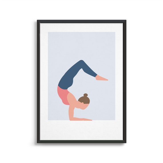 Scorpion Yoga Pose / Minimal Yoga Print /meditation Poster / Relaxation Art  / Gift for Yoga Lovers 