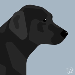 Zwarte Labrador poster / Modern design hond kunst print / Black Lab kunst aan de muur / Labrador cadeau voor haar / Hond cadeau-ideeën afbeelding 3