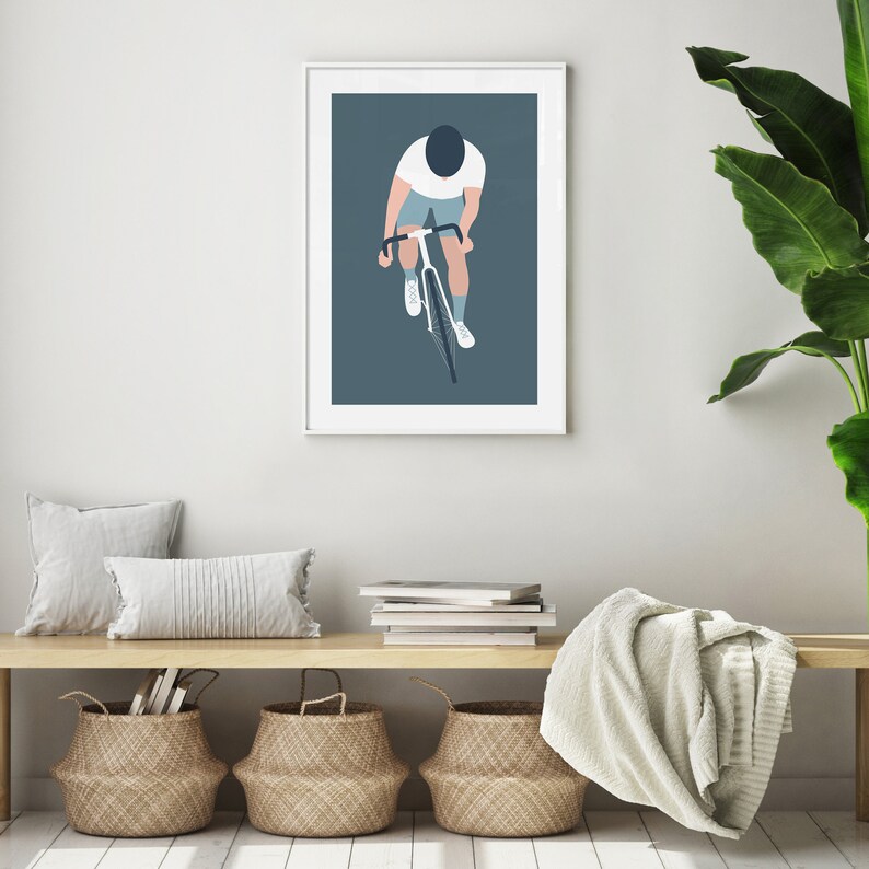 Cycling art print / Modern bicycle poster / Gift ideas for cyclist image 4