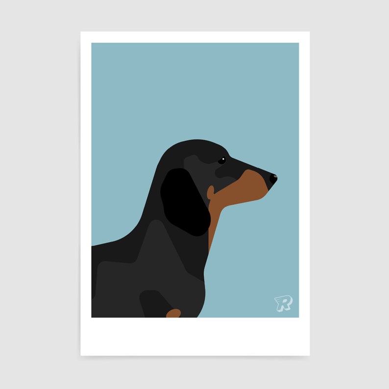 Wiener dog print / Dachshund art / Gift for a Sausage Dog lover / Dog poster present image 4