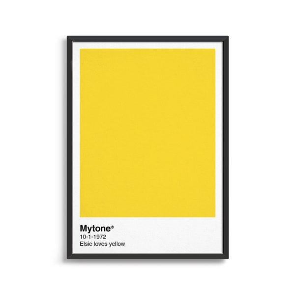 Custom colour and typography art print / Personalised modern minimalist color swatch poster