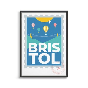 Bristol art print, UK city travel poster, Bristol gift ideas