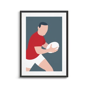 Rugby poster / Minimal sport print / Gift for rugby fan