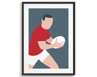 Rugby poster / Minimal sport print / Gift for rugby fan