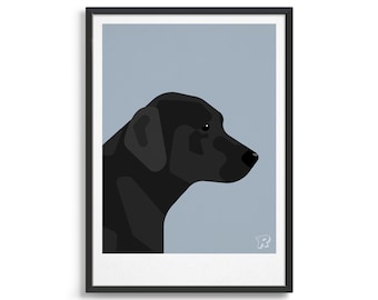 Black Labrador poster / Modern design dog art print / Black Lab wall art / Labrador gift for her / Dog gift ideas