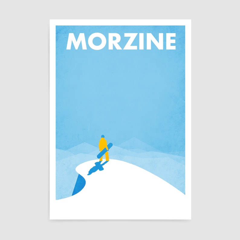 Custom Snowboard Poster / Mid Century Modern Snowboard Art Etsy