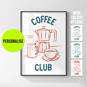 パーソナライズされたコーヒープリント / キッチンポスター / コーヒーステーションの装飾 / アパートの壁アート / コーヒー愛好家への新築祝いのギフト