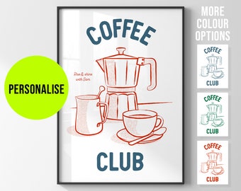 Personalised coffee print / Kitchen poster / Coffee station decor / Apartment Wall Art / Coffee lovers housewarming gift