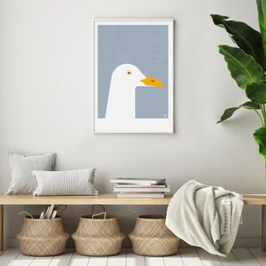 Seagull Print / Coastal Wall Art / Nautical Nursery Artwork / Seaside ...