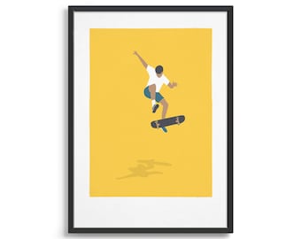 Poster di skateboard / Stampa artistica di skateboard minimalista