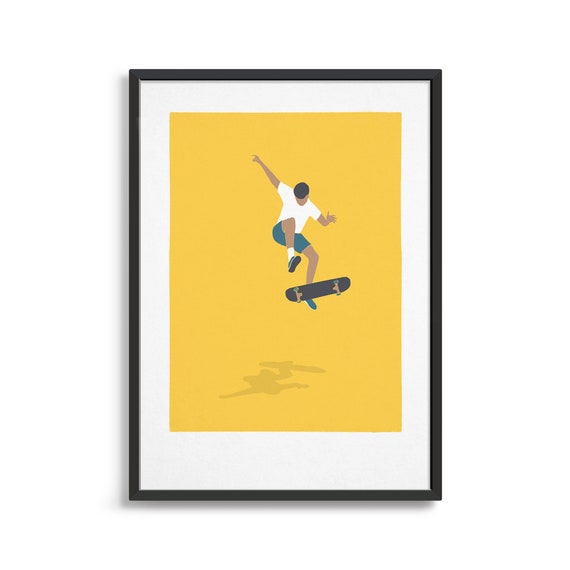 Skateboard poster / Minimal Skateboarding art print