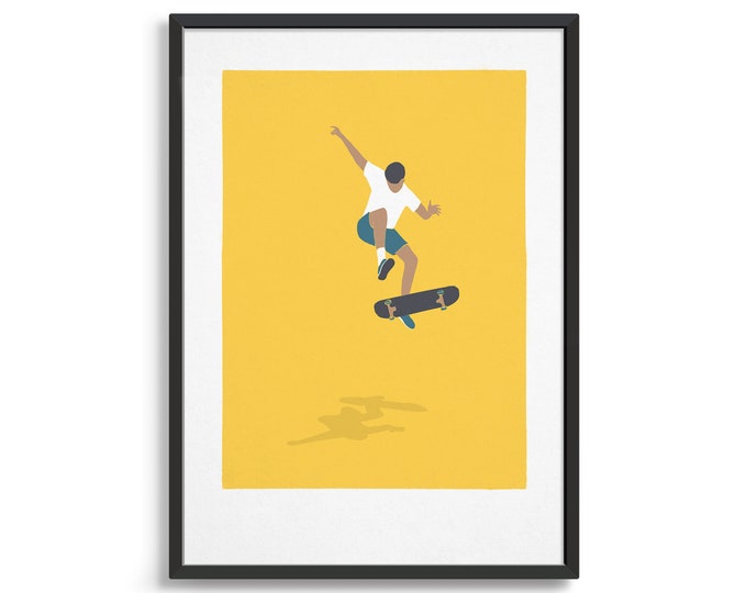 Skateboard poster / Minimal Skateboarding art print