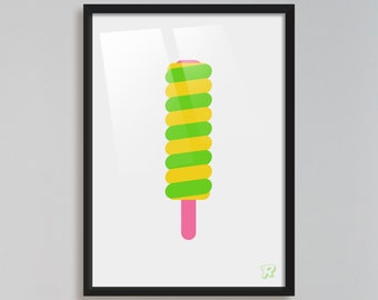 Pop art summer print / Kids decor ice lolly wall art / Colourful nursery poster