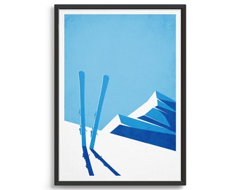 Custom vintage ski poster / Add your own text to create your own ski decor