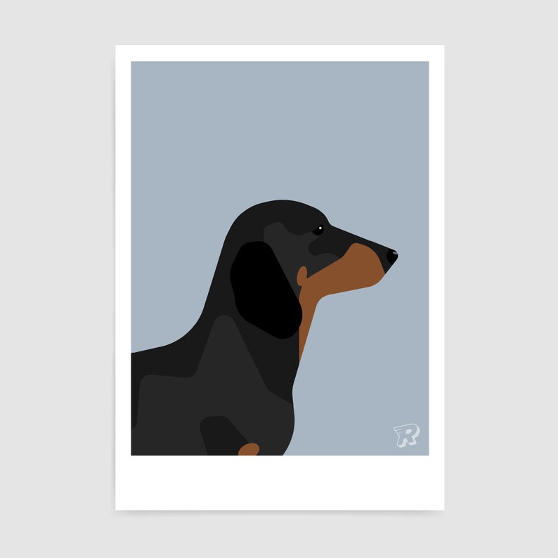 Wiener dog print / Dachshund art / Gift for a Sausage Dog lover / Dog poster present image 2