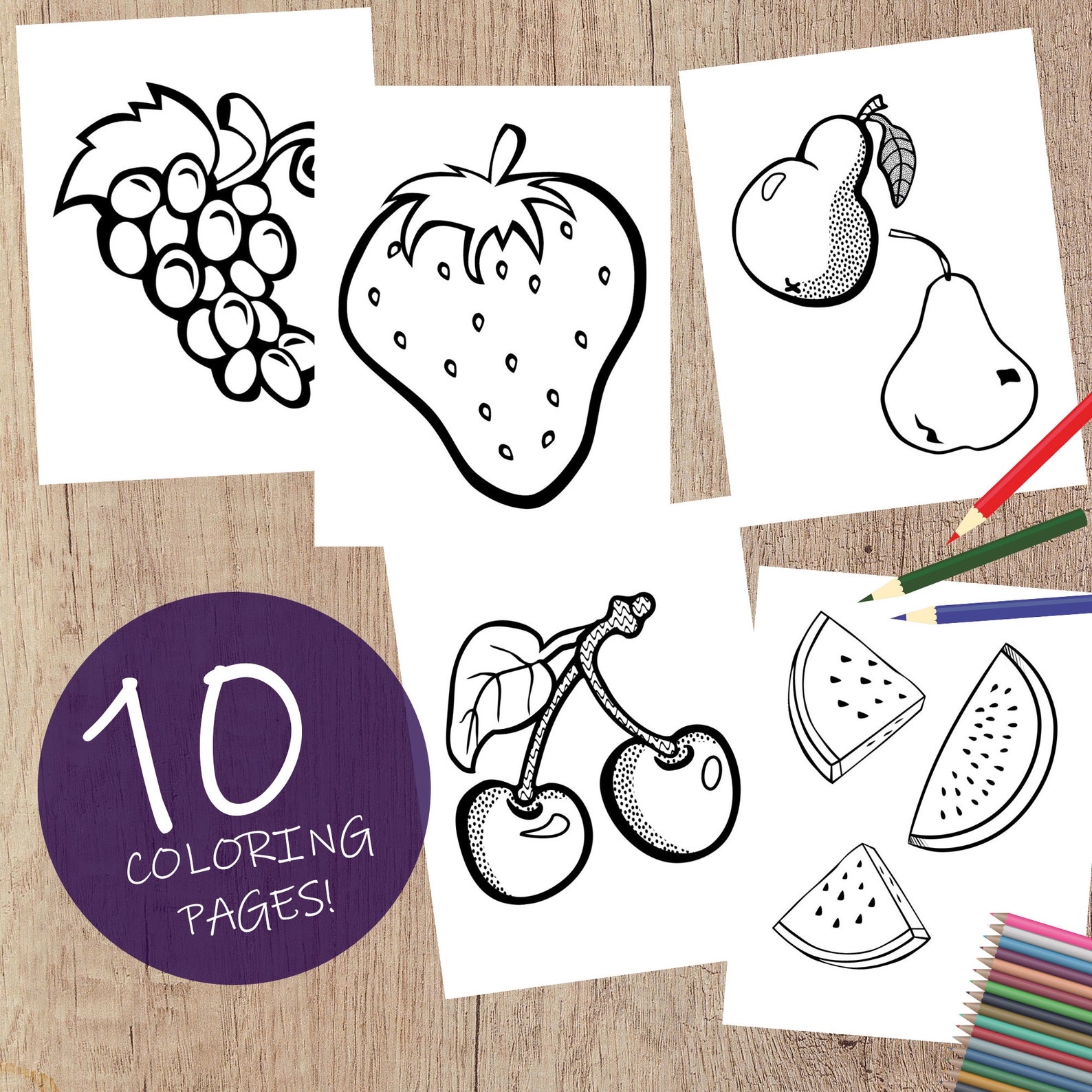 Fruit Coloring Pages for Kids Learn How to Color Cherries