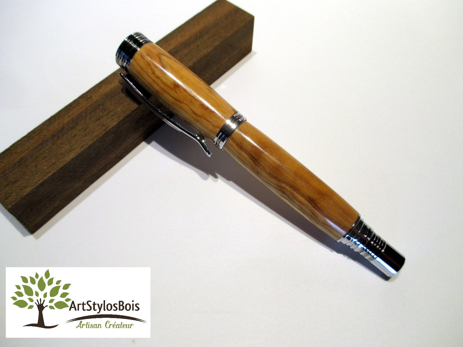 stylo Plume, Roller en Bois d'olivierfabrication Artisanale Française