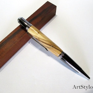 Olive Wood Ballpoint Pen ***French Artisanal Manufacturing***