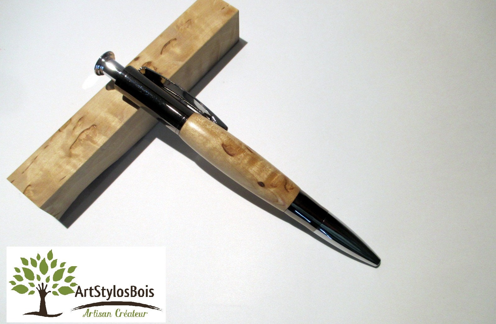 stylo Bille en Bois de Bouleau Madré Fabrication Artisanale Française