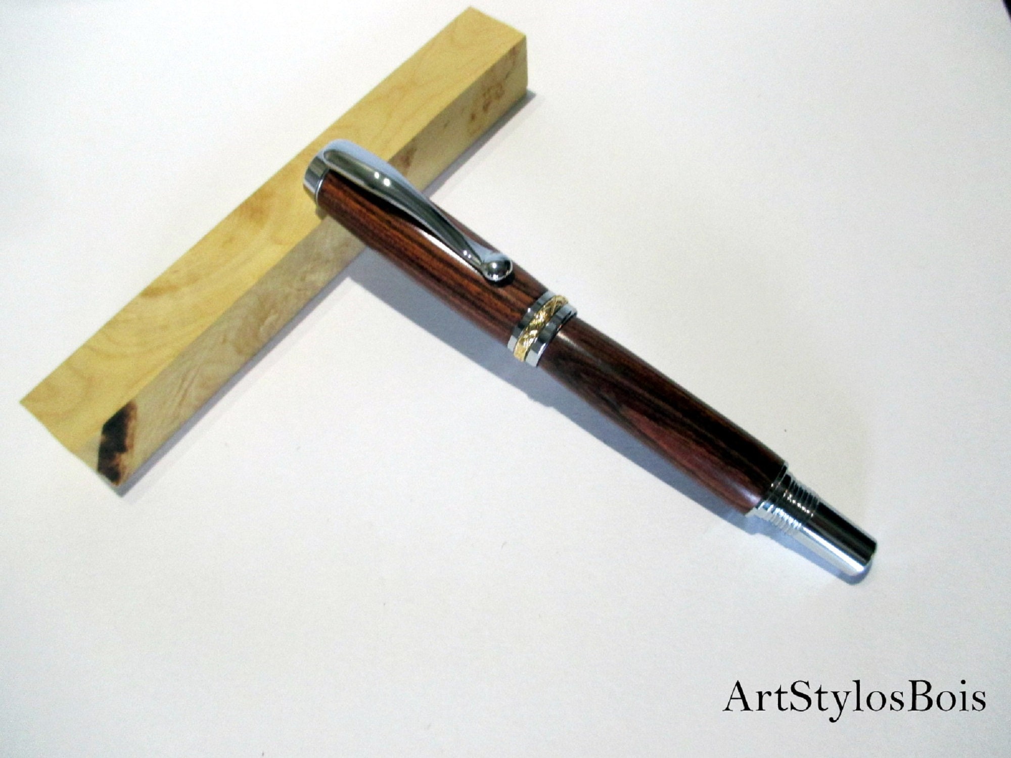 stylo Plume, Roller et Bille en Bois Violettefabrication Artisanale Française