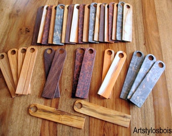 Bookmark wooden bookmarks for Vintage books, handmade, customizable, several species available: French Artisanal Manufacturing