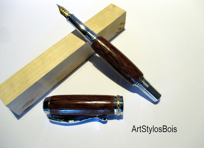 Stylo Plume, Roller et bille en bois d'AngéliqueFabrication Artisanale Française image 3