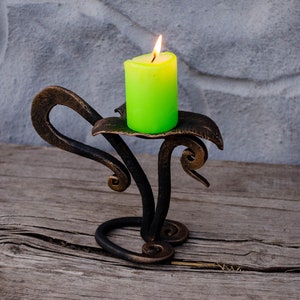 Black metal medieval candle holder, medieval gothic home decor, iron candle sconce torch, medieval gift for her