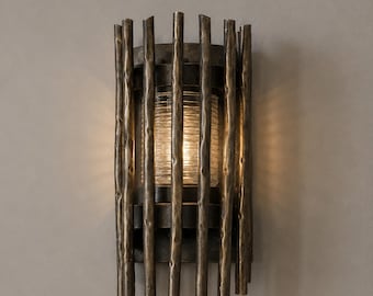 Forged wall lantern, hand forged lamp, wall sconce