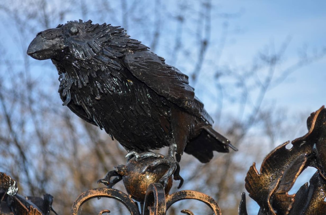 Wrought Iron Crow Crow Sculpture. Etsy