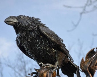 Wrought iron crow -  , crow sculpture.