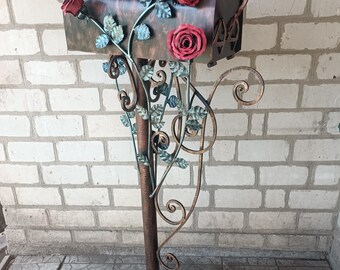 Boîte Aux Lettres En Fer Forgé Avec Cadenas - Décor Oiseau - Idée Cadeau