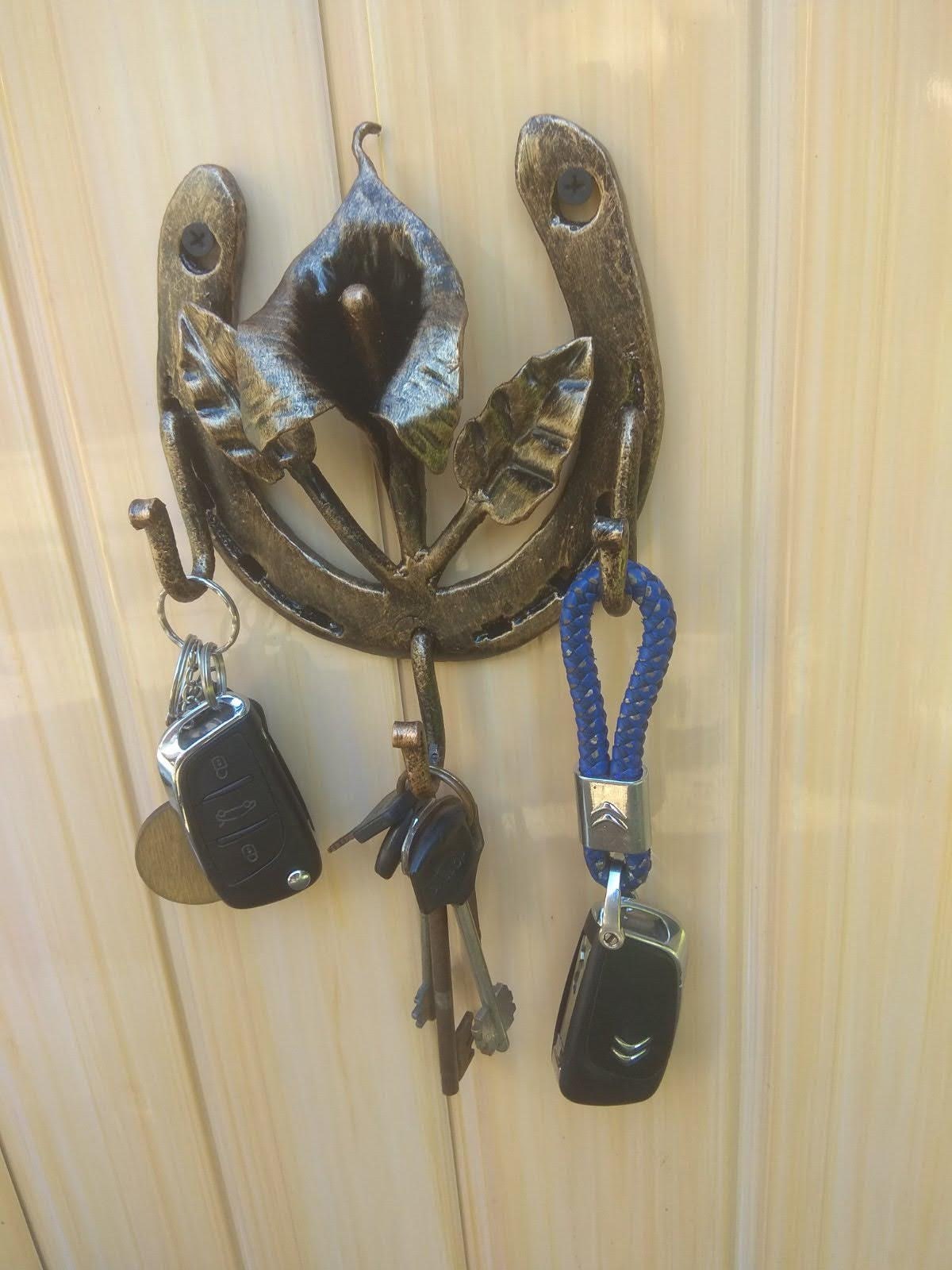 Key Hanger,hook Rack Wall,forged Flower, - Etsy